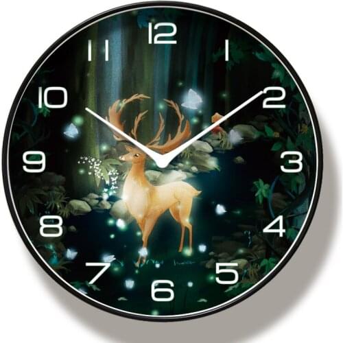Deer Wall Clock Art Silent Animal Horse Wall Clock Living Room Clocks Modern Minimalist Nordic Personality Fashion