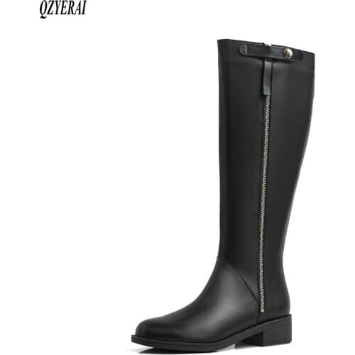 New arrival winter women boots natural Genuine leather Knee high boots Motorcycle boots Fur one snow boots 100% cowhide boots