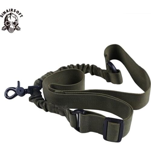 NEW Nylon Multi-function Adjustable Tactical Single Point Bungee Rifle Gun Sling Hunting Paintball shooting Strap Army Green