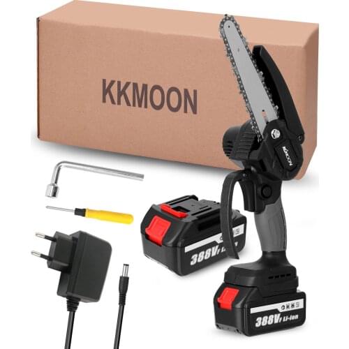 KKmoon 21V 6inch Portable Electric Pruning-Saw Small Wood Spliting Chainsaw Brush Motor Woodworking Tool for Garden Orchard