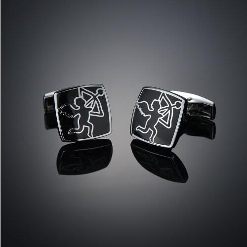 Luxury Square Cartoon Cuff Links Business Classic Geometric Black Mens Cufflinks Gift Party Wedding Suit Shirt French Cufflink