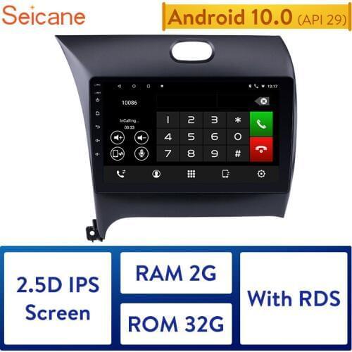 Seicane 9 inch Quad-core HD 1024*600 Android 10.0 Auto Radio Stereo GPS Navigation For 2013 2014 - 2016 KIA K3 2GB RAM 32GB ROM