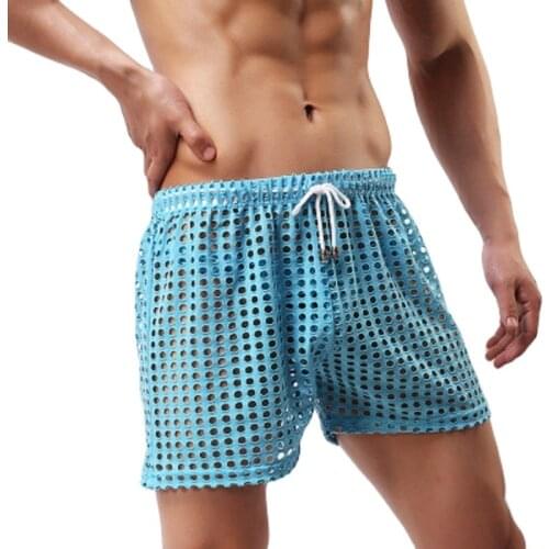 Short Homme Mesh Hollow-out Board Shorts Fad Sports And Fitness Quick-Drying Shorts Bermudas Masculina Short Musculation Homme