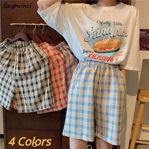 Shorts Women Loose High Quality Summer Fashion Short Trousers Simple Plaid Pattern Casual Chic Classic Ins Bottoms All-match New