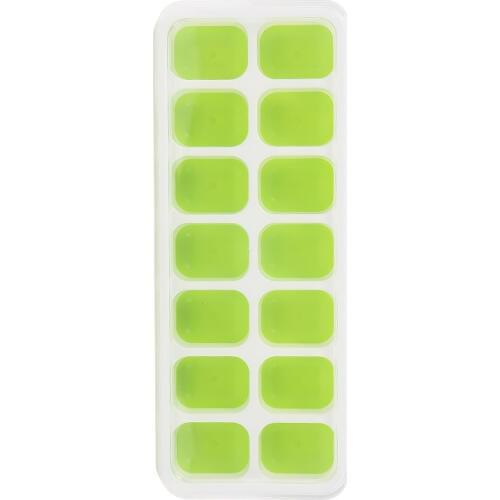 2 Colors 14-Hole Silicone Ice Cube Mold Tray with Rectangle-shape Ice Jelly Moulds with Lid Ice Cream Tools lin3651