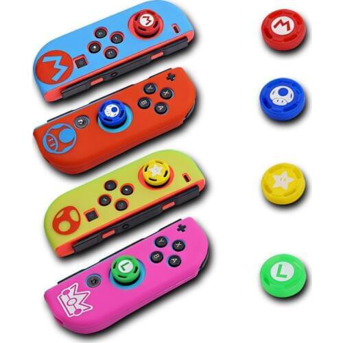 Yoteen Silicone Case Joycon Cover For Nintendo Switch Controller Antislip Rubber Skin Protective Thumb Grip Joystick Caps