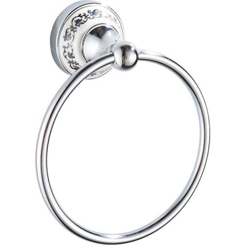 Stainless Steel Blue And White Porcelain Ring Wall-mounted Chrome-plated Towel Ring Towel Bar Bathroom Accessories For Bathroom