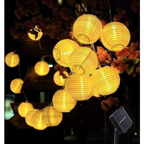 10/20/30 LED Solar Lantern String Light Strings Outdoor Hanging Lantern Fairy Lamps Festival Decor for Garden Yard Patio Balcony