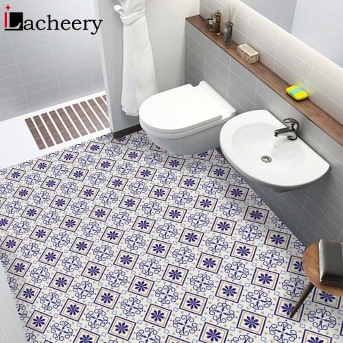 Texture Hard Floor Tiles Wall Stickers Waterproof Kitchen Bathroom Home Decor Poster Peel & Stick Ground Decals DIY Art Mural