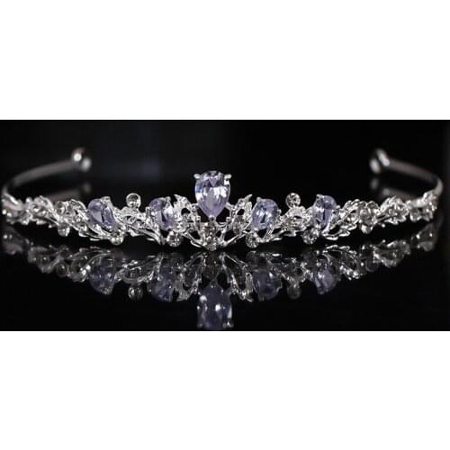Zircon Crystal Hair Tiara and Crown Wedding Accessories For Women Bridal Head Jewelry Silver Color Crystal Rhinestone Crown