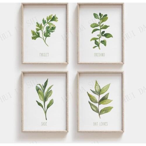 Herb Prints, Botanical Print, Herb Print Set, Printable Wall Art, Kitchen decor, Kitchen Wall Art, Kitchen Printables