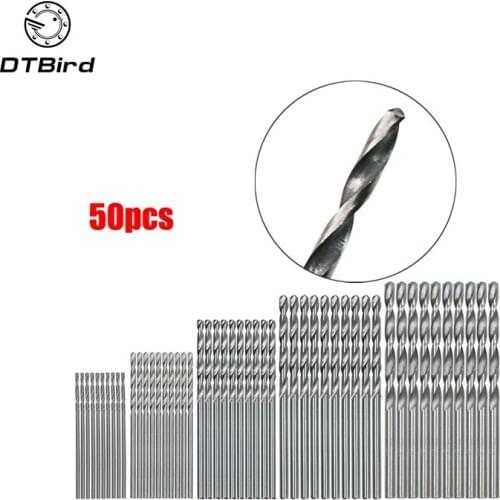 50Pcs HSS 4241 High Speed Steel Drill Bit Set Tool 1mm 1.5mm 2mm 2.5mm 3mm
