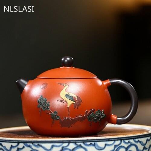 Yixing tea pot purple clay filter xishi Teapot Ore beauty kettle Master handmade Teaware Authentic Tea ceremony supplies 220ml
