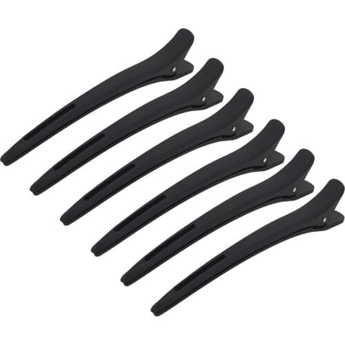Hair Clips Styling 6 Pack,Non Slip Hair Clips with Silicone Band,Duckbill Hair Clips,No-Trace Hair Clips for Thick,Thin Hair