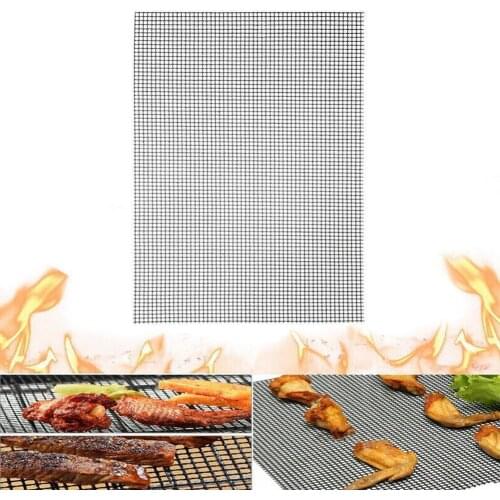 1Pcs Non-stick grill grid mat Fiberglass grill mat Pizza mat heat-resistant grid barbecue mat grill H1L5