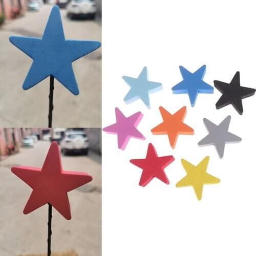 1Pc Colorful five-pointed star car antenna pen topper aerial EVA ball decor