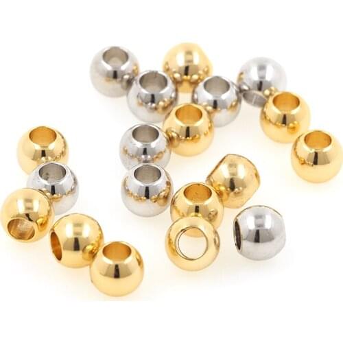 Large Hole Round Bead Isolation DIY Jewelry Bracelet Necklace Pendant Making Loose Bead Accessories