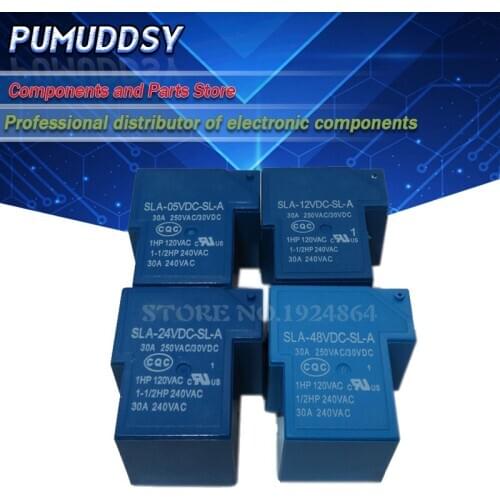 2PCS Power SLA-05VDC-SL-A SLA-12VDC-SL-A SLA-24VDC-SL-A SLA-48VDC-SL-A 5V 12V 24V 48V 30A 5PIN T90