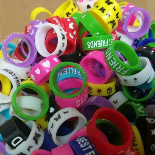 20/50PCS Fashion Silicone Rubber Vape Band Ring 8 mm Wide Mix Colors Non Slip Letters Decorative Finger Band Rings for Women Men