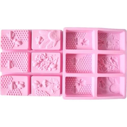 3D Rectangle Bee Silicone Soap Mold DIY Clay Candle Making DIY Cake Chocolate