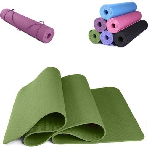 6MM TPE Yoga Mat Soft Anti Slip Sports Fitness Exercise Pilates Gym For Beginners Environmental Healthy Mats 183*61CM