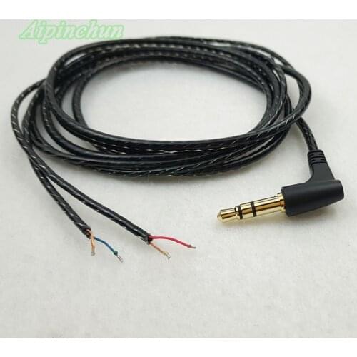 Aipinchun 3.5mm 3-Pole Bending Jack DIY Earphone Audio Cable Headphone Repair Replacement Cord LC-OFC Wire A34