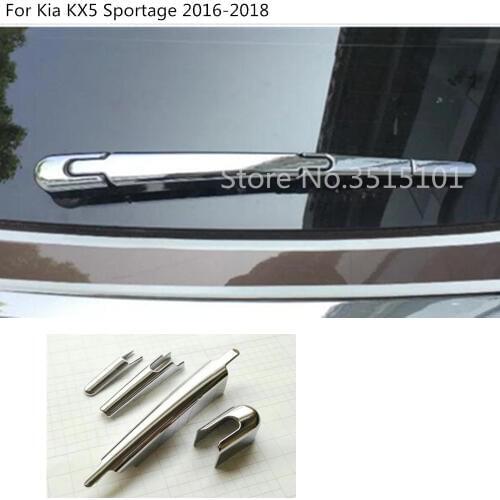 Car Styling ABS Chrome Rear Back Glass Wiper Nozzle Cover Frame Trim Tail Window 4pcs For Kia KX5 Sportage 2016 2017 2018
