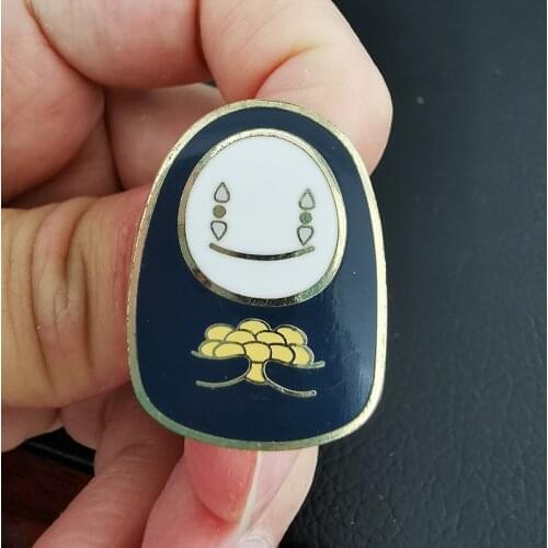 Japanese Cartoon Anime No Face Brooch Pins Enamel Metal Badges Lapel Pin Brooches Jackets Jeans Fashion Jewelry Accessories