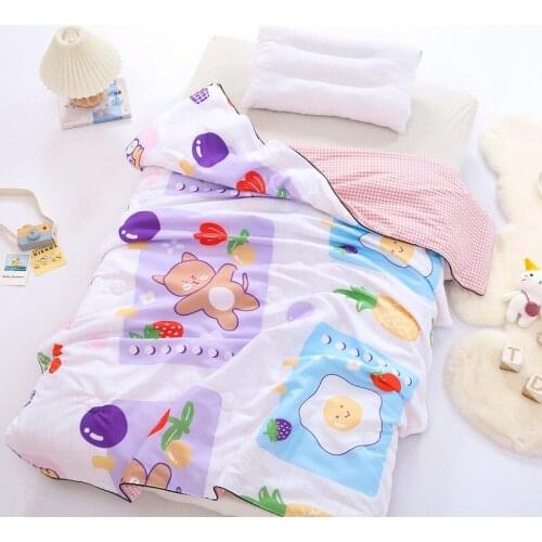 2021 New Washed Cotton Printed Flower Childrens Summer Quilt Is Soft And Comfortable, And Can Machine 120 * 150cm