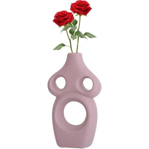 Farmhouse Nordic Decor Ceramic Vase Flower Holder Vase Home Centerpiece Home Decoration Ornaments Crafts Gifts