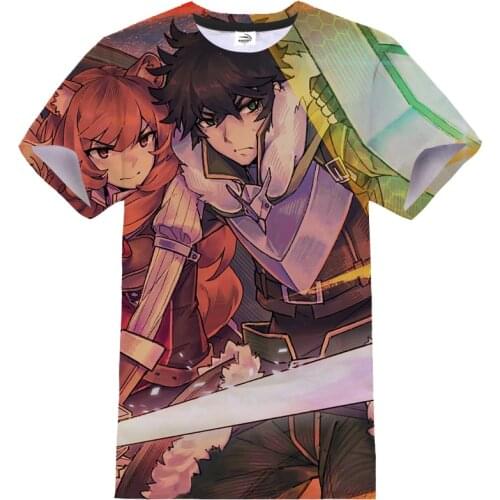 New Anime T-shirt The Rising Of The Shield Hero 3D Print Streetwear Unisex Fashion Harajuku O-Neck Tshirt Hip Hop Tops