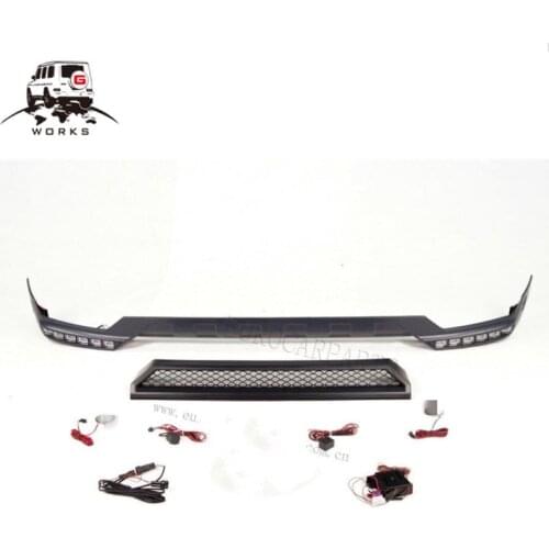 G CLASS W463 B style front lip with B led lights fit for G wagon W463 G63 G65 front bumper for autoparts