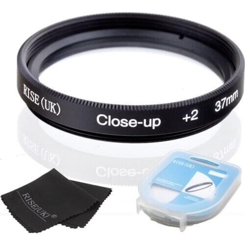 HOT SALE RISE(UK) 37mm Close-Up +2 Macro Lens Filter for Nikon Canon SLR DSLR Camera + filter case + gift