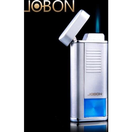 JOBON Windproof lighter ultra thin direct blue flame inflatable metal lighter