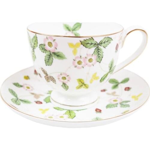 Nordic Style Bone China Coffee Cup Saucer Spoon Set 200ml British Cafe Porcelain Tea Cup Advanced Ceramic Teacup