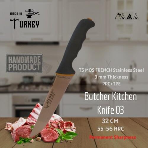 ATASAN Platinium Series Butcher Kitchen Knife 03 Handmade High Quality Professional Stainless Steel Steak Meat Knife Turkish2021