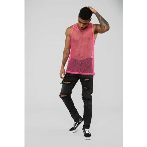 Hot Men Gym Tee Bodybuilding Strong Hoodie Tank Tops Muscle Vest Fashion Man Fishnet Tank