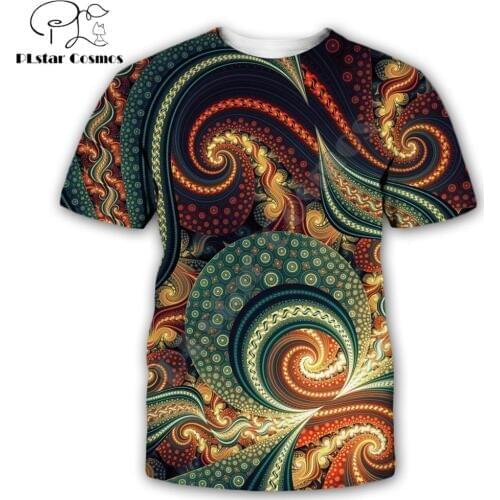 2019 New Fashion Abstract T-shirt Fractal art 3D Psychedelic Printed Men Women Short Sleeves Summer Streetwear Casual T shirts