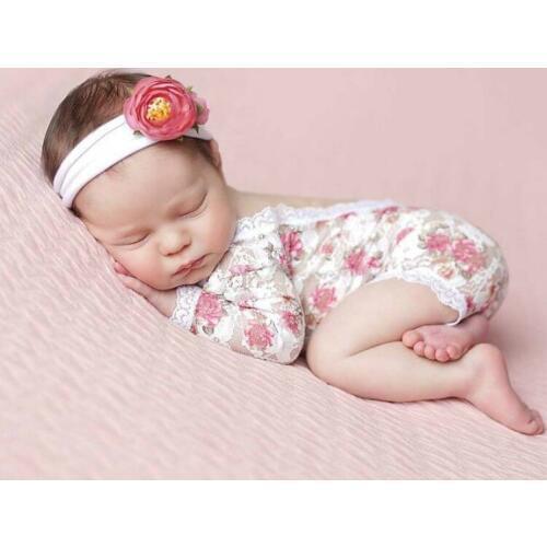 New Kids Baby Girl Clothes Lace Floral Bodysuit Jumpsuit Sunsuit Outfit Stock Floral Lace Romper Photography Prop