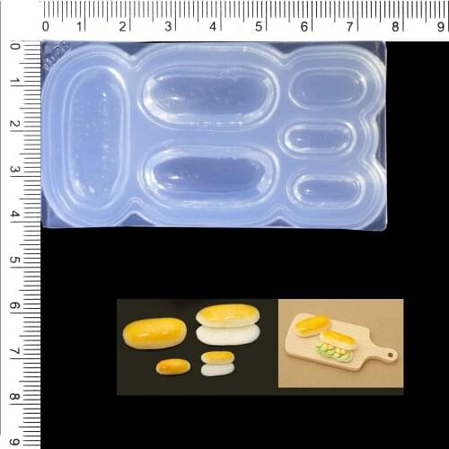 NEW 3D Mini Toast UV Resin Silicone Mold Miniture Food Play Mold Tool