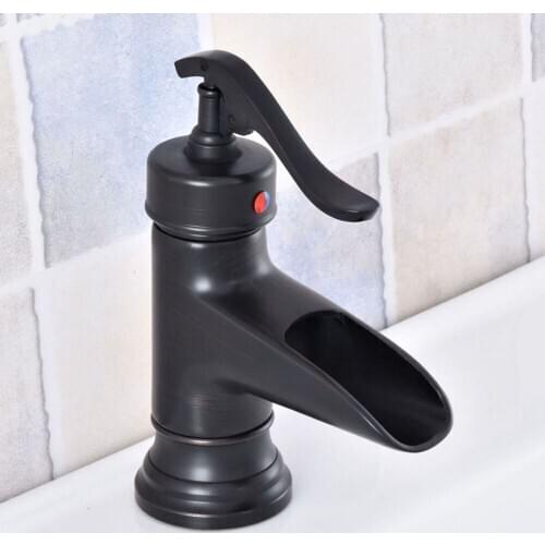 NEW "Water Pump Look" Style Black Oil Rubbed Bronze Single Handle Bathroom Vessel Sink Faucet Mixer Taps asf623
