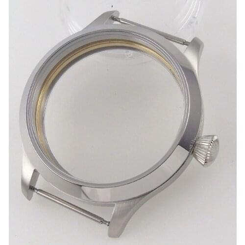 45MM Sapphire Glass polished Watch Case fit 6497 6498 Movement