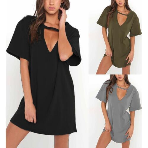 Hollow Out Dress Night Club Short Sleeve Lady Party Keyhole Front Hipster Dress Sukienka Plain Low Cut Harajuku Xxl Dress Women
