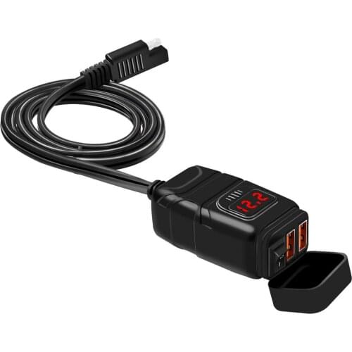 Portable Motorcycle Dual USB Phone Charger QC 3.0 With Switch For ATV Adapter Charging For Mobilr Phone Accessories