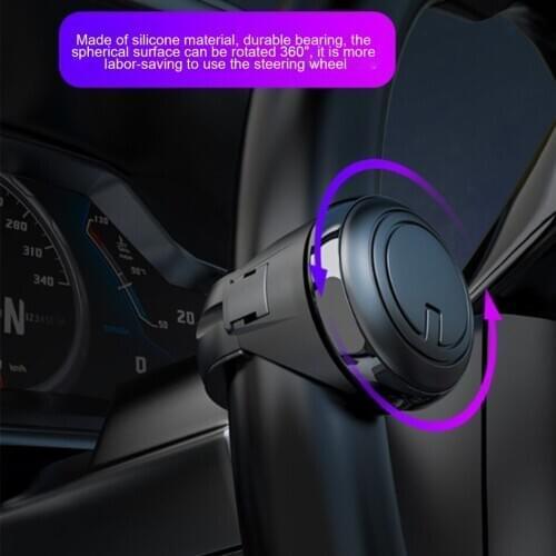 360 Degree Rotation Helper Hand Control Steering Wheel Ball Shaped Metal Bearing Universal Fit Spinner Knob Power Handle Booster