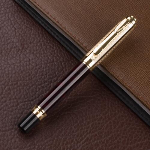 Golden Paint Carving Medium Mahogany Nib DIKA WEN 821 Luxury New Pen Roller ball pen