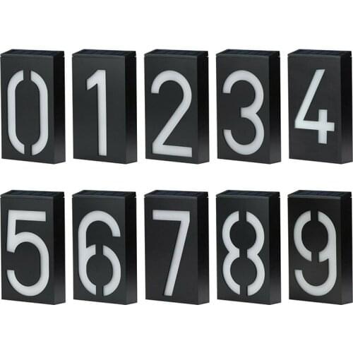 LED House Number Solar Power Digital Hotal Door Wall Solar Light Address Number Sign Lamp Custom Street Number Plaque Hot Sales