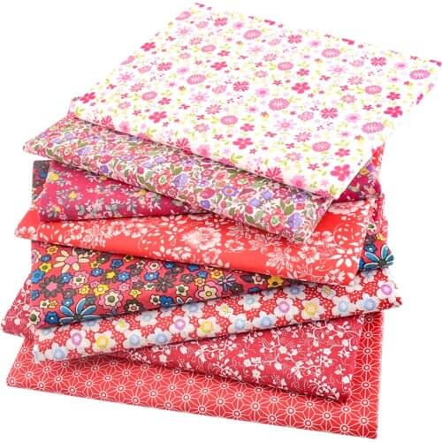 Booksew Floral Pure Cotton Printed Plain Weave Fabric For Sewing Handmade DIY Crafts Needlework Clothing Patchwork Materials