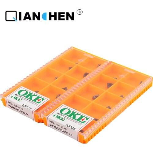 OKE 10pcs/lot High Precision High Performance High Strength CNC WCMX030208B-ZK OP1315 Industry Carbide Inserts Hard Alloy