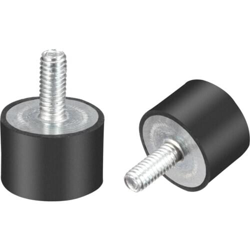 Uxcell 2Pcs M4 Thread Rubber Mounts Vibration Isolators Cylindrical Shock Absorber with Studs 15x10mm to Fitness Equipment